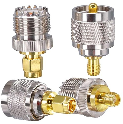 TUOLNK Set 4 tipi SMA Jack/Plug to UHF SMA Male to UHF Male Connector Kit per FPV Drone/Cavo di prolunga/Reti/Telecom RF Kit connettore coassiale Set adattatore UHF