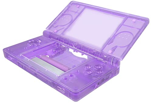 eXtremeRate Ersatz Gehäuse Case für nintendo DS Lite NDSL, Voll Hülle&Knöpfen&Screen Protector Shell Zubehör für nintendo DS Lite Handheld Spielekonsole–Konsole NICHT enthalten-Transparent Lila