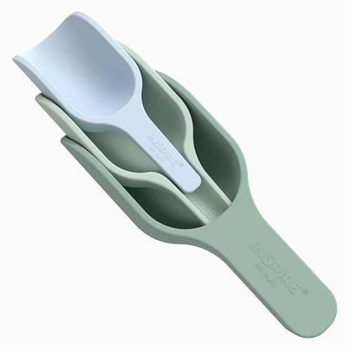 Inspire My Play 3 x Verde Palas de Silicona Apilables - Accesorios Perfectos para Juego Sensorial - Accesorios Bandejas de Juego - Desarrollo Temprano y Actividades - Juguete Montessori
