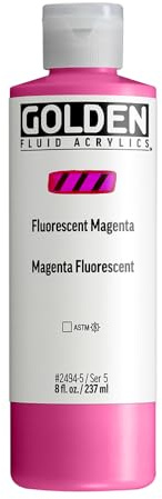 GOLDEN Fluid Acrylics, Fluorescent Magenta, 8 fl. oz. / 237 ml Bottle