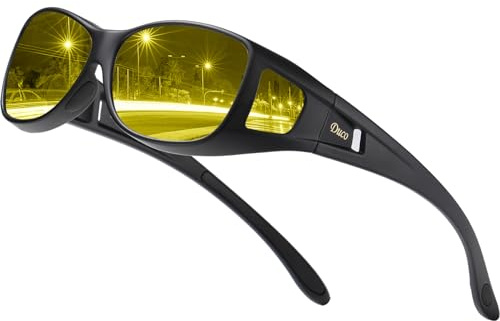 DUCO Lunettes de vision nocturne Lunettes pour conduite par temps pluvieux, brumeux Lunettes polarisées anti éblouissement se posant par-dessus des lunettes 8953Y