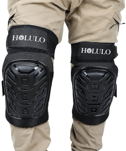 HOLULO Professional Knee Pads Work, 32CM Extended Gardening Knee Pads with Triple-Segment Fastening and Thick Comfort Gel Cushion, Knee Pad for Construction, Gardening, Flooring Work