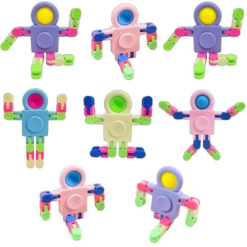 8PCS Fidget Toys for Kids, Party Bag Fillers for Kids, Sensory Toys for Children, 7.5 x 1.8 x 8cm Mini Toys, Plastic Figets, Perfect for Party Bags, Sensory Play, and Bath Time