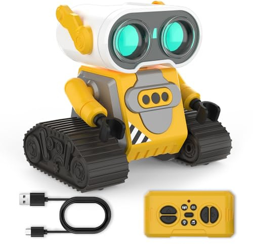 BORSCELLOR Remote Control Robot Toys for Boys Girls, Rechargeable RC Robots with Gesture Sensing, Auto-Demo, Flexible Arms, Dance Moves, Music, Shining LED Eyes for 3 4 5 6 7-12 Years Kids