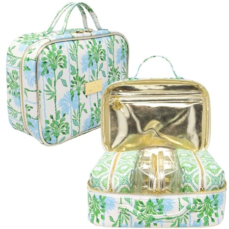 Lilly Pulitzer Reise-Kulturbeutel, 4-teilig, niedliches Gepäcketui für Erwachsene, Reißverschlussbeutel-Set für Kosmetik, kleine Tasche für Zubehör, Make-up oder Toilettenartikel (Swayin in the Breeze