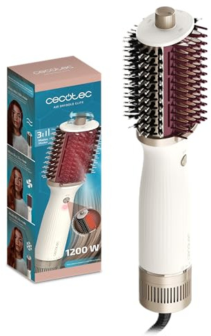 Cecotec Cepillo de Aire Moldeador con Placa Calefactora Air DryBold Elite. 1200W, 3 Modos: seca, moldea y alisa, Tecnología Iónica, Revestimiento de Cerámica, Función Aire Frío, Punta Fría
