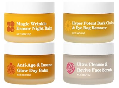 Organic Face Cream for Mature Women's Skin, 4 in 1 Skincare Set with Pomegranate, Arctic Rosehip & Arnica, Firming & Nourishing Anti-Aging