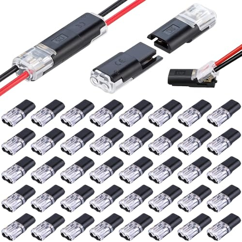 40 Pcs Waterproof Automotive Wire Connectors - 2-Pin Cable Connectors, Quick 12V Automotive Wire Crimp Connector for 18-22 AWG Wires, Waterproof Cable Connector Terminals for Cars and Trucks