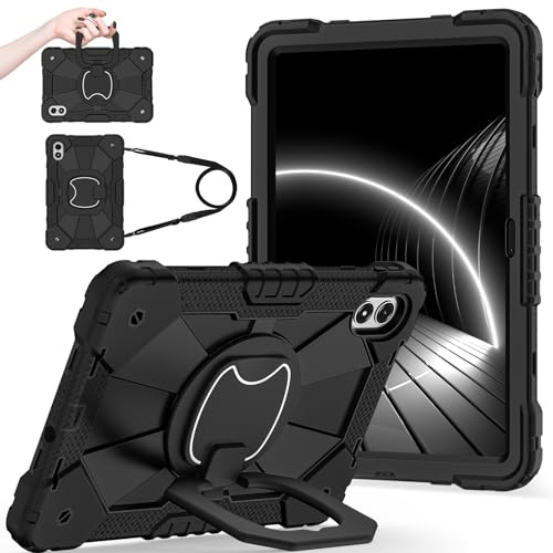 FONREST Custodia robusta portatile per Redmi Pad 2 Pro 12,1 '' 2025 con cavalletto girevole/anello per appendere maniglia di sollevamento tracolla tracolla ibrida resistente antiurto copertura