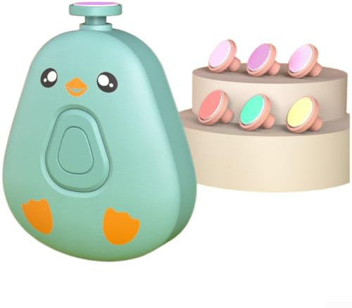 Kit de cuidado de uñas para bebé, recortadora eléctrica recargable, 6 cabezales de molienda, motor silencioso para bebés y niños pequeños, set de cuidado de la salud del cuarto del bebé (D)