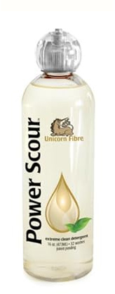 Unicorn Power Scour 16oz. Deep Cleaning Soap for All Types of Fibers. Raw Wool, Sheepskin, Fleece, Cashmere, Mohair, Alpaca, Knits, Hemp, Cotton, and Rugs. Increase Fiber Yield. Lavender Scent.