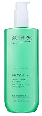 Biotherm Biosource Lait Demaq PNM, sanfte Reinigungsmilch mit wertvollem Life Plankton, entfernt effektiv Unreinheiten und Make-up, für ein frisches und strahlendes Aussehen, 400ml