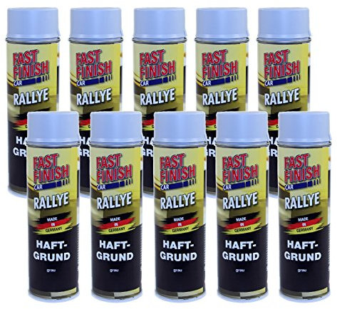 10x 500ml FAST FINISH RALLYE HAFTGRUND GRUNDIERUNG GRAU SPRAYDOSE SPRAY LACK