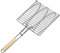VR7 BBQ Grill Basket Portable Folding Stainless Steel Fish Grill Basket Ideal for Outdoor Barbeque Grilling Fish Vegetables Meat and Shrim Comes with a Cleaning Brush