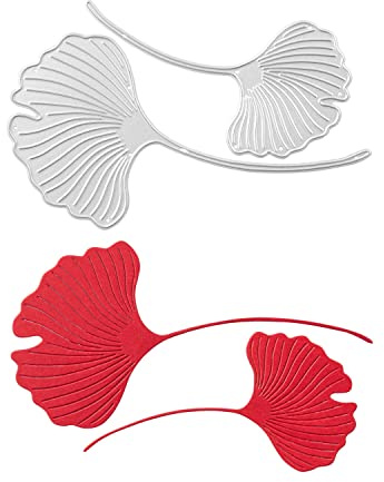 Matrice de découpe à deux feuilles de ginko, gabarit de découpe, matrices de découpe, matrices de découpe, pochoirs, scrapbooking, fabrication de cartes, bricolage, pochoirs de gaufrage