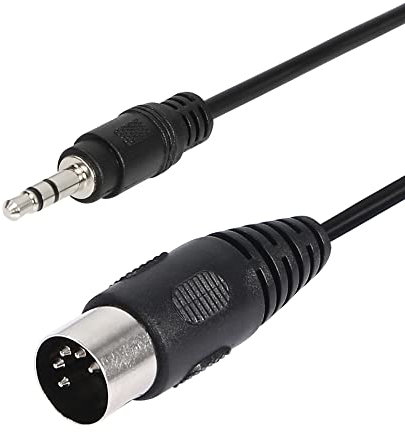 CERRXIAN 5-poliges Din-MIDI-Kabel, 1,6 Fuß 3,5 mm (1/8 Zoll) TRS-Stereo-Stecker auf 5-poliger Din-Stecker, professioneller Premium-Audio-Adapter für Bang & Olufsen, Naim, Quad.Stereo-Systeme