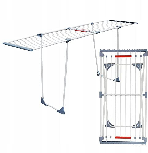 York Wäschetrockner, große Trockner mit Rollen, Wäscheständer mit Flügeln Ausziehbar, Kleinteilehalterung, Turmwäscheständer, Wäscheständer Turm, 110 x 55 x 10cm
