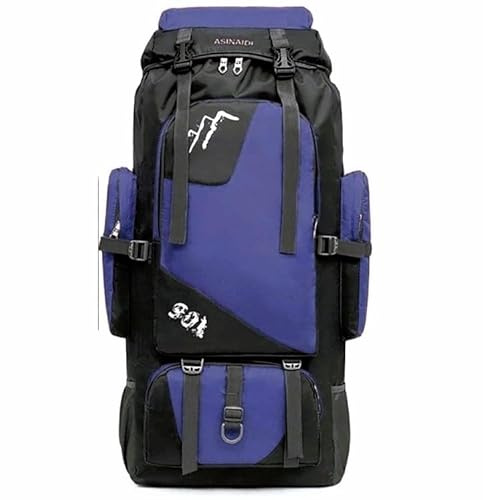 COSHANO Mochila de Senderismo para Viajes Montañismo Escalada Camping Trekking 90L Hombres Mujeres macuto Impermeable, 73 cm x 35 cm x 20 cm (Azul)