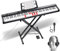 VEVOR Tastiera Pianoforte Digitale, 88 Tasti Semi-pesati, Set Tastiera Elettrica con Supporto Regolabile, Altoparlanti Incorporati, Pedale Sustain, Cuffie, Bluetooth MIDI USB, per Principianti