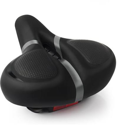 Bicycle Seat, Wide Bike Seat for Men Women, Comfort Wide Bike Saddle Replacement Memory Foam Padded Soft Bike Seat Cushion Compatible with Peloton, Mountain, City, Indoor Exercise Bikes (Gray-XL)