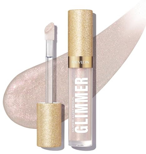 Revlon Super Lustrous Glimmer Gloss – Gloss repulpant lèvres hydratant, lip gloss brillant, maquillage pour les lèvres, 001 Diamond Drama, 3,8 ml