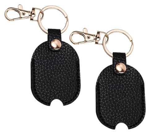 Gosknor Custodia in Pelle per Chiavi Auto, Anello di Ricambio per Chiavi Auto Rotte con Anello Portachiavi in Ferro Protezione Chiavi Auto Portachiavi Casa Uomini e Donne (Nero)