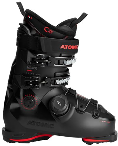 ATOMIC HAWX Prime 100 BOA Skischuhe in Schwarz/Rot - Größe 37.5/38 - Mittelbreite Ski-Boots mit 100 mm Passform & 100er-Flex - Hochwertige Ski-Schuhe mit präzisem BOA® Fit System