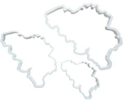Belgium Map Country World Shape Cookie Cutter Dough Biscuit Pastry Fondant Stamp Stencil Sharp Atlas Outline (Set of 3)