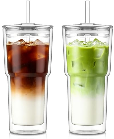 KEMORELA Latte Macchiato - Vasos de doble pared (600 ml)