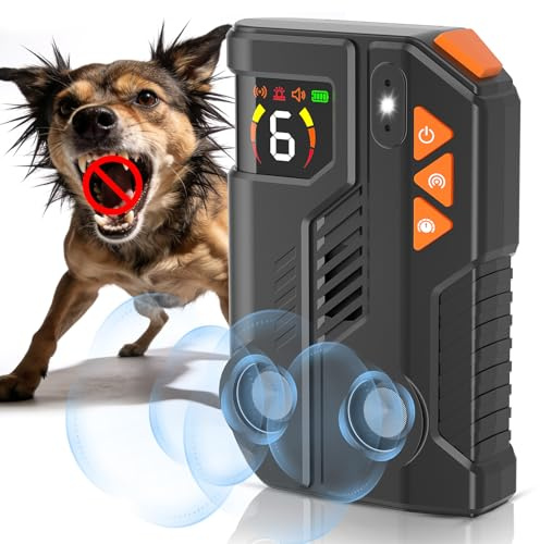Holercoco Antiladridos para Perros Dispositivo con AI Inteligente Interior Exterior, Ultrasonidos para Perros, Ahuyentador De Perros Ultrasonidos, 6x3 Ajustable, Doble Emisor IPX6 Recargable