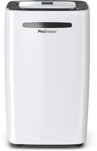 Pro Breeze® 20L/Day Dehumidifier with Digital Humidity Display, Sleep Mode, Continuous Drainage, Laundry Drying and 24 Hour Timer - Ideal for Damp and Condensation
