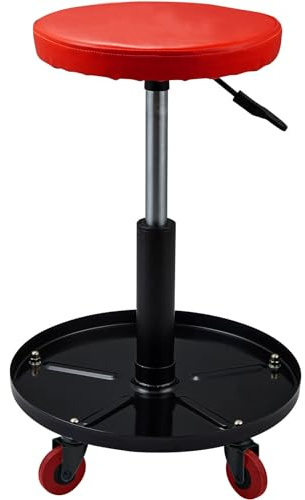 JOMAFA Asiento Taburete NIVELABLE para Taller MECANICO con 5 Ruedas 360 Grados - 10034