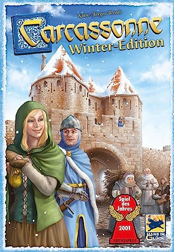 Hans im Glück, Carcassonne Winter-Edition, Familienspiel, Brettspiel, 2-5 Spieler, Ab 7+ Jahren, 35 Minuten, Deutsch
