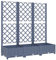 vidaXL Pflanzkübel mit Rankgitter Blumenkübel Pflanzkasten Blumentopf Blumenkasten Rankhilfe Spalier Gartenspalier Dunkelgrau 120x40x121,5cm PP