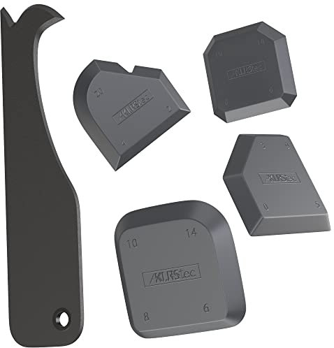 KLRStec Premium Outil de Calfeutrage Joint - Kit complet de décapage de silicone & rénovation, 4 lissoirs à joints avec 15 formes et tailles différentes - Kit d'outils de lissage de joints