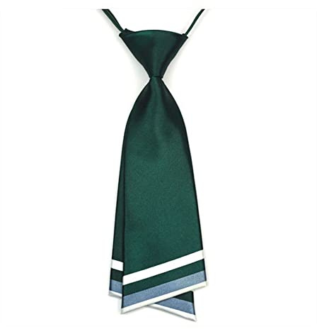 JKQBUX Cravate Pour Femme Uniforme À Banderayée Réglable Pré-Nouée Pour Filles Accessoires De Travail Cérémonie, Vert Profond, 7W*24L