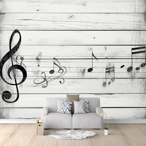 Fotomurales infantiles Nota musical Papel Tapiz 300 x 210 cm Fotomurales 3D Tv Fondo Pared Moderno Dormitorio Murales Fotomurales Decorativos