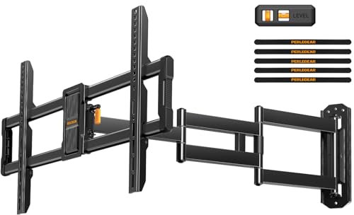 Perlegear TV Wall Bracket with 943mm Long Arm for 42–84 Inch TVs, Extra Long Reach Wall Mount, Articulating Arm Full Motion TV Bracket with Swivel & Tilt, Holds up to 68 kg, Max VESA 600 x 400mm