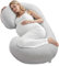 VEVOR Coussin de Grossesse, Forme C, Oreiller de Maternité pour Tout Corps, Oreiller Soutien Ergonomique Doux Respirant avec Housse Amovible Lavable, pour Dormir, Soulager Dos, Ventre, Hanches, Jambes
