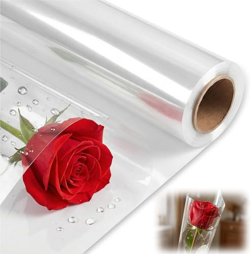 86 cm x 30 m genomskinlig folie presentfolie transparent: transparent presentpapper transparent folie för present bröllop bukett godis påsk presentkorg