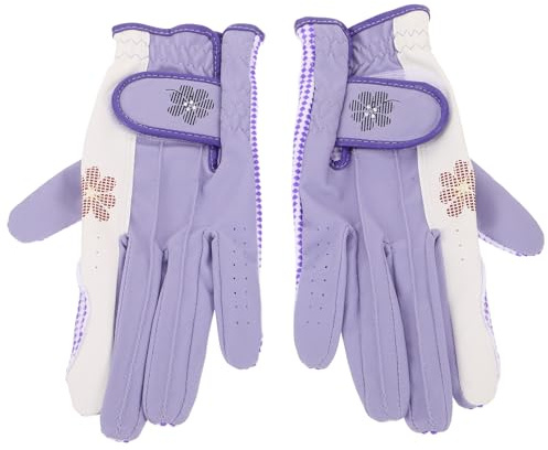 HEMOTON Guanti da Golf da Donna Traspiranti Taglia 20 Protezione Mani per Entrambe le Mani Presa Stabile per Gioco Golf Femminile Tessuto Resistente Comfort Adattabile