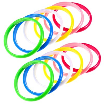 HORIALENCE 12 st färgade plastarmband - Set med tjocka armband för små flickor för utklädning, födelsedagsfest - små plastarmband för barn (blandade färger)