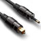 FosPower - Cable Óptico Audio Digital | Cable Toslink a Mini Toslink | Cable Digital Optical SPDIF ~ Cable Audio con Conectores Chapados Oro 24K | 90cm
