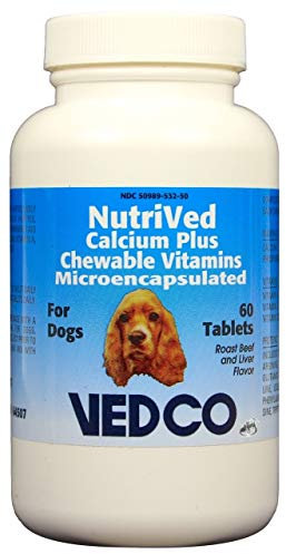 NutriVed Calcium Plus Chewable Vitamins For Dogs - 60 Tablets