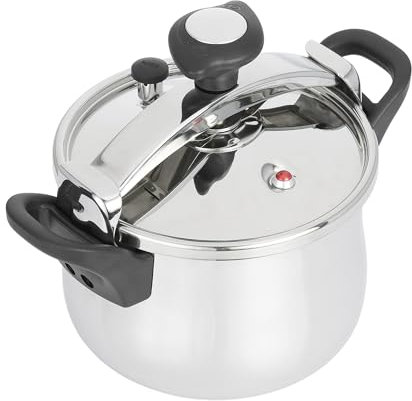 JATA HOGAR OPC10 - Olla Express a Presión Rápida de 10 litros de acero inoxidable. 3 sistemas de seguridad. Apta para todo tipo de cocinas, incluida inducción. Súper rápida. Fácil uso