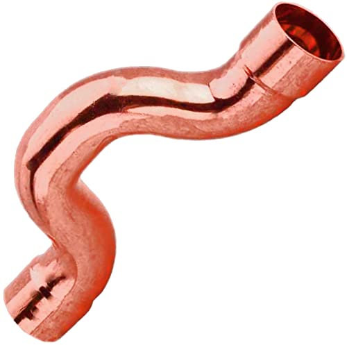 MegaHaustechnik Löt Fitting 5085 Überspringbogen für Kupfer Rohr Außendurchmesser 15mm i-i 2 Muffen Anschlüsse zum Löten Trinkwasser geeignet Kupplung Verbinder Heizung Sanitär Wasser Spring Bogen