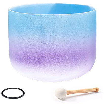 GREALY Cuenco de Cristal Esmerilado de Cuarzo for Cantar C/D/E/F/G/A/B Note, for curación de Sonido, Terapia de baño, meditación, Instrumento de Yoga Zen (Size : 6 B Note)