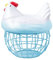 ZHDOKA Metal Wire Egg Basket, Farmhouse Egg Holder Kitchen Storage Case With Ceramic Chicken Shape Lid, Egg Collecting Basket Portable Chicken Egg Container (C)