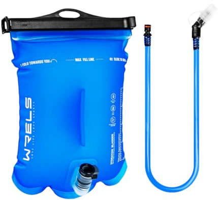 WRELS BPA Free Hydration Bladder,Leakproof Water Bladder for Hiking Backpack,Large Opening Water Reservoir Hydration Pack for Running Cycling Camping,1L