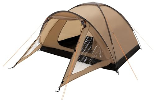 ECD Germany Tienda de Campaña para 2-3 Personas Ligera Caqui/Beige 210x180x120cm Carpa Familiar Impermeable y Resistente al Viento, con Compartimento de Entrada, Rejillas de ventilación y mosquitera